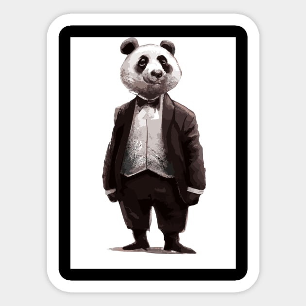 Gentlemen Panda Sticker by maxcode